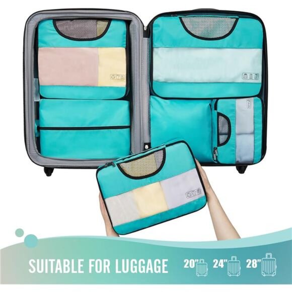 6 Set Packing Cubes for Suitcases, Travel Essentials for Carry on Luggage - Picture 3 of 7